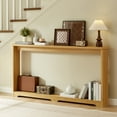 thumbnail image 1 of Deiokin 70.1" Narrow Console Table, Corrugated Wooden Sofa Table with Storage for Entryway, Hallway, Living Room, 1 of 9