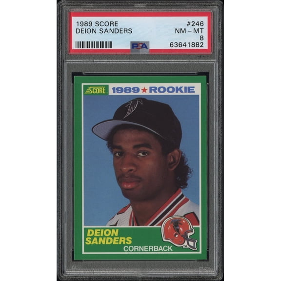 Deion Sanders 1989 Score Football Rookie Card #246 Graded PSA 8
