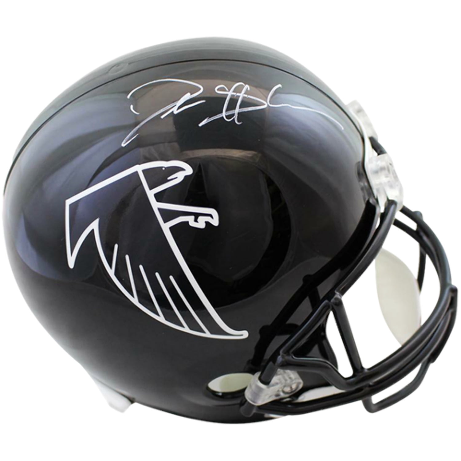 Deion Sanders Autographed Atlanta Falcons (Throwback Black) Deluxe Full-Size Replica Helmet - JSA