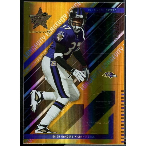 Deion Sanders Card 2004 Leaf Rookies Stars Longevity Gold #50