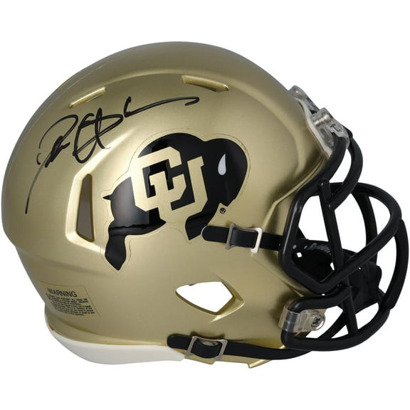 Deion Sanders Colorado Buffalos Autographed Riddell Gold Speed Mini Helmet - Fanatics Authentic Certified