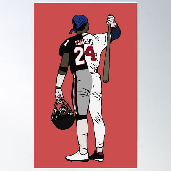 Deion Sanders Two Sport Athlete Poster Wall Art, Modern Wall Decor For Living Room Bedroom, 24x36 UNFRAMED