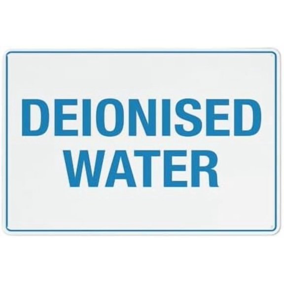 Deionised Water Sign 8""X12"" Rust Free Aluminum Signs Outdoor, Metal Tin Sign For Home, Business, Yard