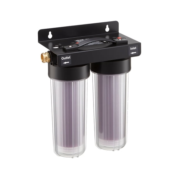 Deionized Water System for Car Wash, 2 x 0.5L Color Changing Resin Filter, Spot-Free Rinse for Cars, RVs, Motorcycles, Windows