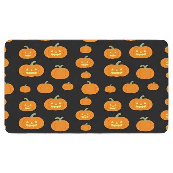 DeisgnName Welcome Doormat,Durable Absorbent Floor Entryway Rug 17x30 Inch Horror Pumpkin Ghost Floor Mats for Outdoor Entrance Entry Entryway