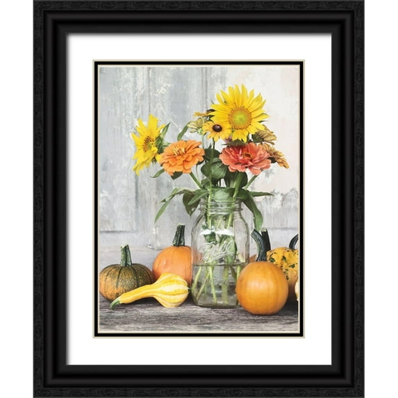 Deiter, Lori 12x14 Black Ornate Wood Framed with Double Matting Museum Art Print Titled - Autumn Still Live