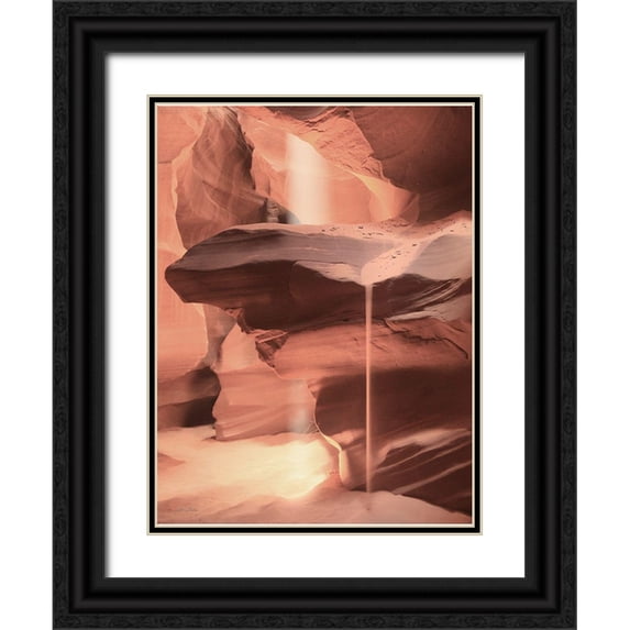 Deiter, Lori 12x14 Black Ornate Wood Framed with Double Matting Museum Art Print Titled - Sandfall at Antelope Canyon