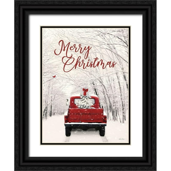 Deiter, Lori 12x14 Black Ornate Wood Framed with Double Matting Museum Art Print Titled - Vintage Merry Christmas