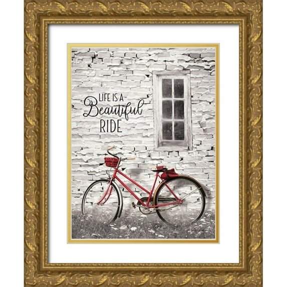 Deiter, Lori 12x14 Gold Ornate Wood Framed with Double Matting Museum Art Print Titled - Life is a Beautiful Ride
