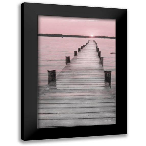 Deiter, Lori 13x18 Black Modern Framed Museum Art Print Titled - Pink Sunset at the Dock