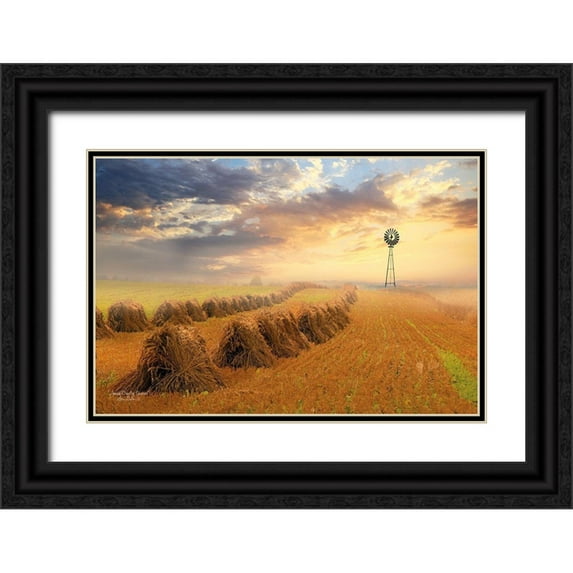 Deiter, Lori 14x11 Black Ornate Wood Framed with Double Matting Museum Art Print Titled - Amish Country Sunrise