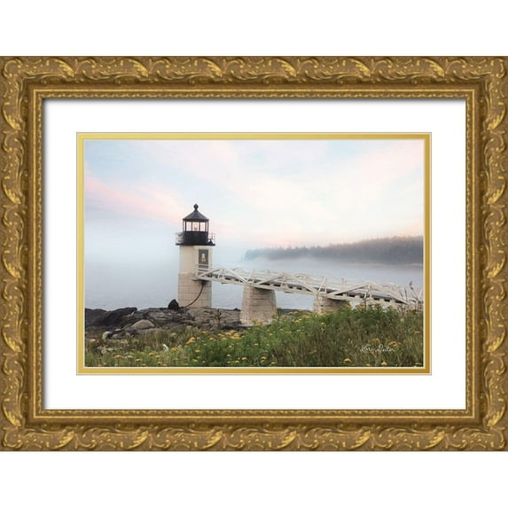 Deiter, Lori 14x11 Gold Ornate Wood Framed with Double Matting Museum Art Print Titled - Marshall Point Lighthouse