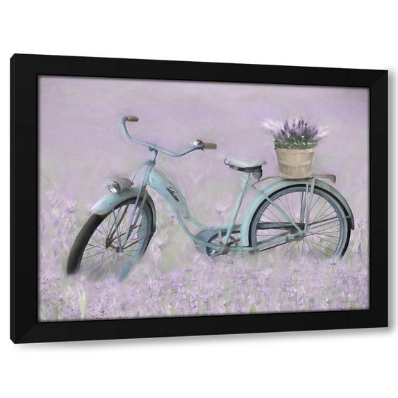 Lori Deiter 14x12 Black Modern Wood Framed Wall Art Titled - Bicycle in Lavender