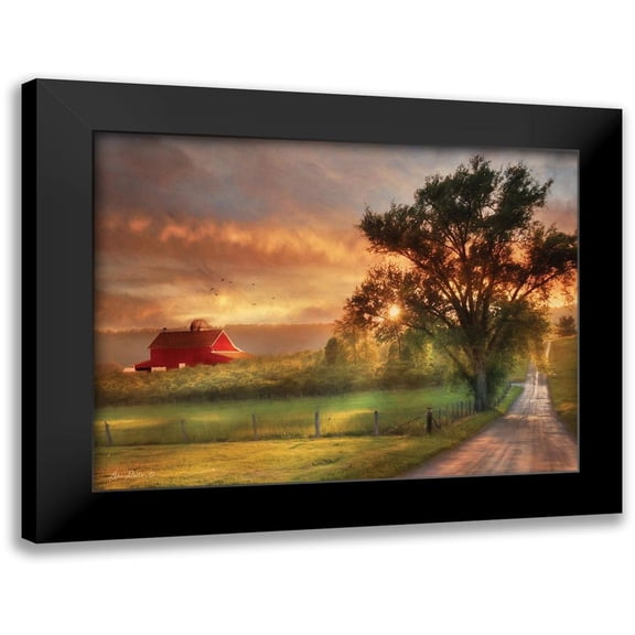 Deiter, Lori 14x12 Black Modern Framed Museum Art Print Titled - Country Lane Sunset