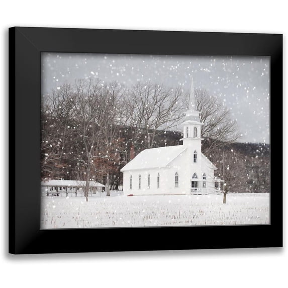 Deiter, Lori 14x12 Black Modern Framed Museum Art Print Titled - Weishample Church in Winter