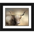 thumbnail image 1 of Deiter, Lori 14x12 Black Ornate Wood Framed with Double Matting Museum Art Print Titled - Highland Cow in Golden Grass, 1 of 4