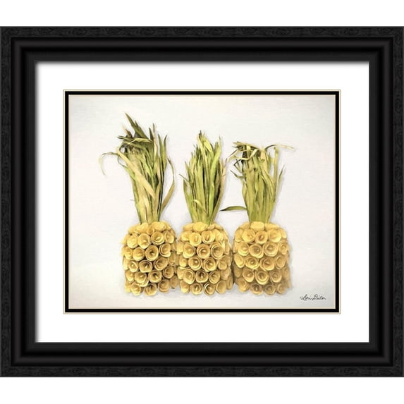 Deiter, Lori 14x12 Black Ornate Wood Framed with Double Matting Museum Art Print Titled - Pineapples