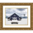 thumbnail image 1 of Deiter, Lori 14x12 Gold Ornate Wood Framed with Double Matting Museum Art Print Titled - White Chevy at Navy Barn, 1 of 4