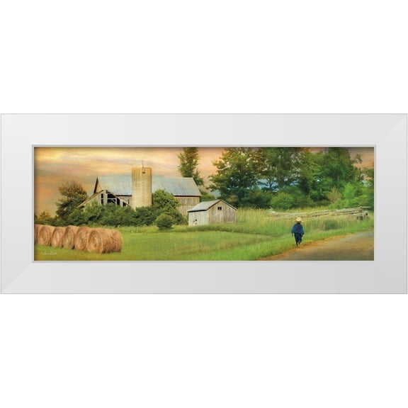 Deiter, Lori 14x7 White Modern Wood Framed Museum Art Print Titled - Amish Barefoot Farmer