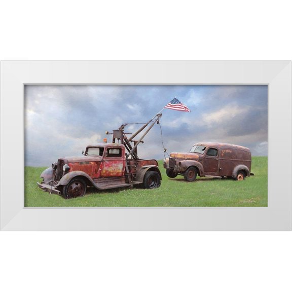 Deiter, Lori 14x9 White Modern Wood Framed Museum Art Print Titled - Two Truck Rescue