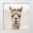 thumbnail image 1 of Deiter, Lori 15x15 White Modern Wood Framed Museum Art Print Titled - Alpaca with Flowers, 1 of 4