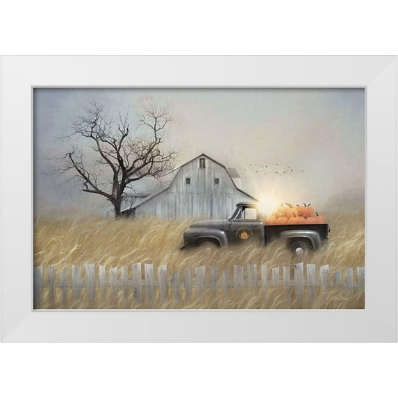 Deiter, Lori 18x13 White Modern Wood Framed Museum Art Print Titled - Fall Pumpkin Harvest