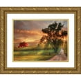 thumbnail image 1 of Deiter, Lori 18x15 Gold Ornate Wood Framed with Double Matting Museum Art Print Titled - Country Lane Sunset, 1 of 4