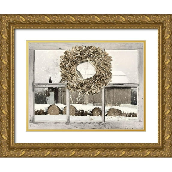 Deiter, Lori 18x15 Gold Ornate Wood Framed with Double Matting Museum Art Print Titled - Millersburg Winter View