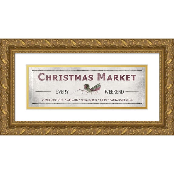 Deiter, Lori 18x9 Gold Ornate Wood Framed with Double Matting Museum Art Print Titled - Christmas Market