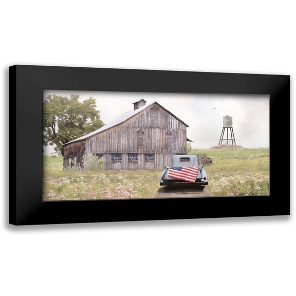 Deiter, Lori 24x14 Black Modern Framed Museum Art Print Titled - Flag on Tailgate