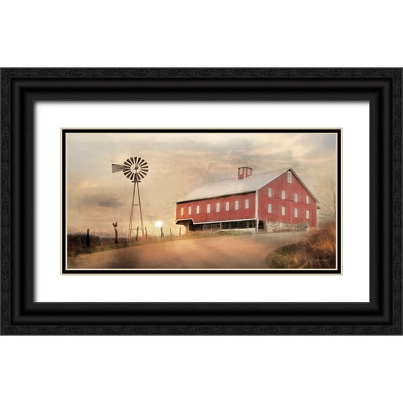 Deiter, Lori 24x14 Black Ornate Wood Framed with Double Matting Museum Art Print Titled - Here Comes the Sun
