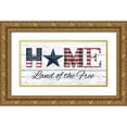 thumbnail image 1 of Deiter, Lori 24x14 Gold Ornate Wood Framed with Double Matting Museum Art Print Titled - Home - Land of the Free, 1 of 4