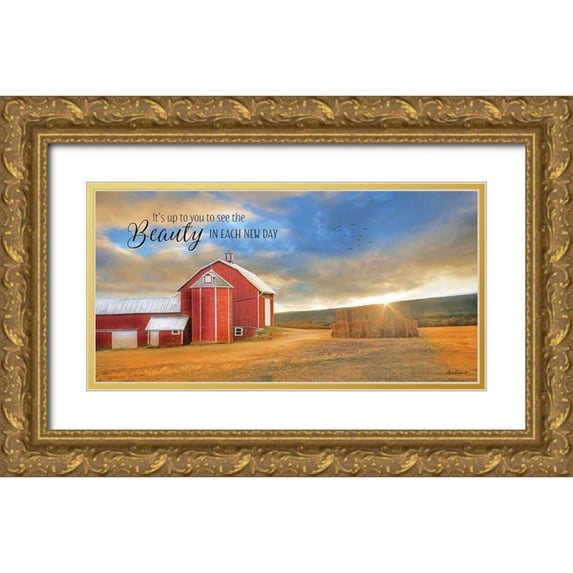 Deiter, Lori 24x14 Gold Ornate Wood Framed with Double Matting Museum Art Print Titled - The Beauty in Each New Day