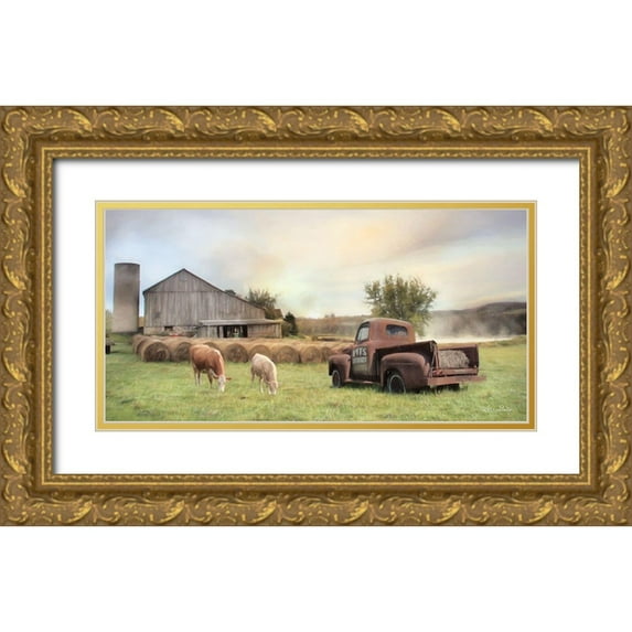 Deiter, Lori 24x14 Gold Ornate Wood Framed with Double Matting Museum Art Print Titled - Tioga County Farmland