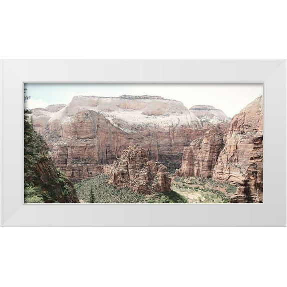 Deiter, Lori 24x14 White Modern Wood Framed Museum Art Print Titled - Hiking in Zion