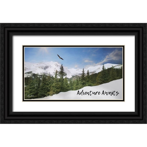 Deiter, Lori 24x15 Black Ornate Wood Framed with Double Matting Museum Art Print Titled - Adventure Awaits