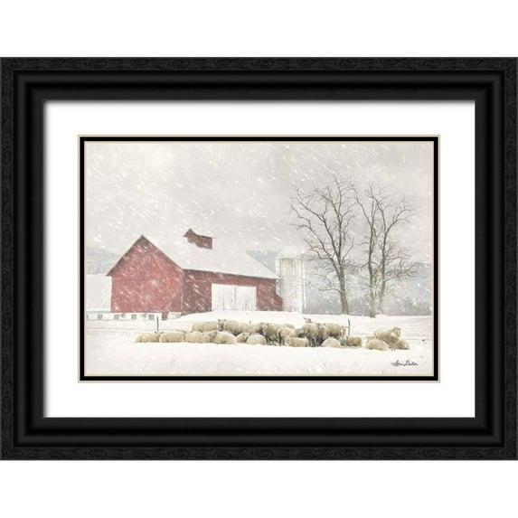 Deiter, Lori 24x17 Black Ornate Wood Framed with Double Matting Museum Art Print Titled - Talk is Sheep