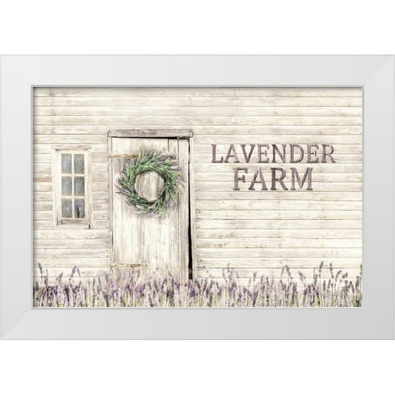 Deiter, Lori 24x17 White Modern Wood Framed Museum Art Print Titled - Lavender Farm