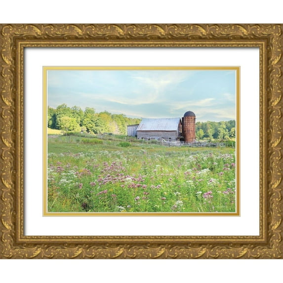 Deiter, Lori 24x19 Gold Ornate Wood Framed with Double Matting Museum Art Print Titled - Summer on the Farm