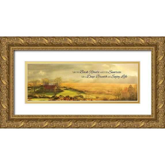 Deiter, Lori 32x13 Gold Ornate Wood Framed with Double Matting Museum Art Print Titled - Enjoy Life