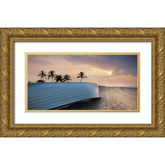 Deiter, Lori 32x18 Gold Ornate Wood Framed with Double Matting Museum Art Print Titled - Beach Please