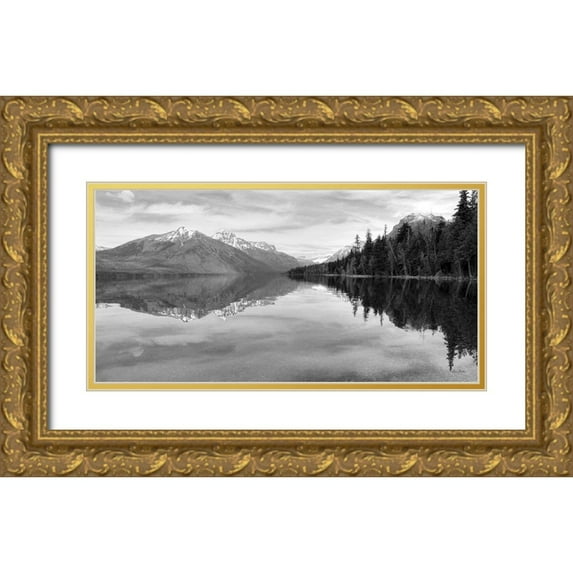 Deiter, Lori 32x18 Gold Ornate Wood Framed with Double Matting Museum Art Print Titled - Lake McDonald