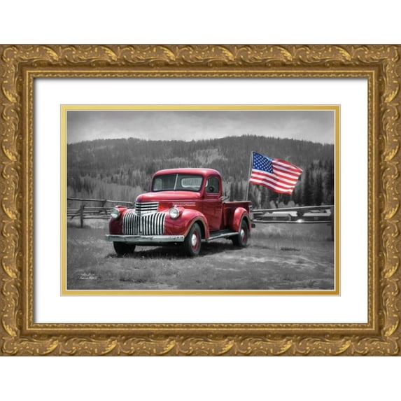Deiter, Lori 32x23 Gold Ornate Wood Framed with Double Matting Museum Art Print Titled - American Made II