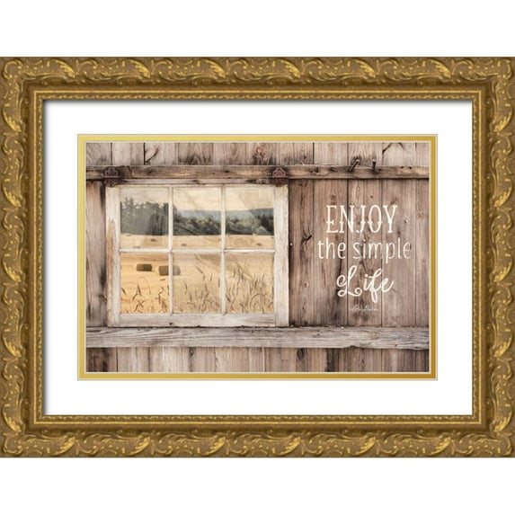 Deiter, Lori 32x23 Gold Ornate Wood Framed with Double Matting Museum Art Print Titled - Enjoy the Simple Life