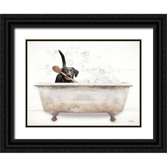 Deiter, Lori 32x25 Black Ornate Wood Framed with Double Matting Museum Art Print Titled - Scrubbing Bubbles