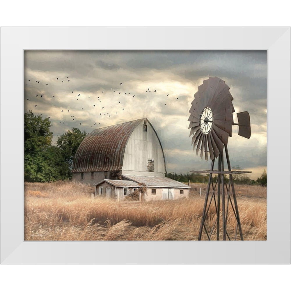 Framed - Land That I Love Windmill By Lori Deiter - Beige