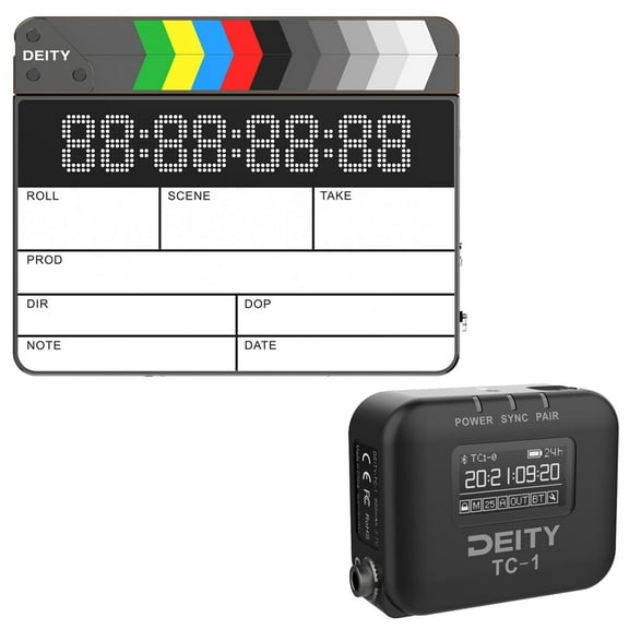 Deity Microphones TC-SL1 Bluetooth Timecode Smart Clapper Slate with TC-1 Wireless Timecode Generator Box