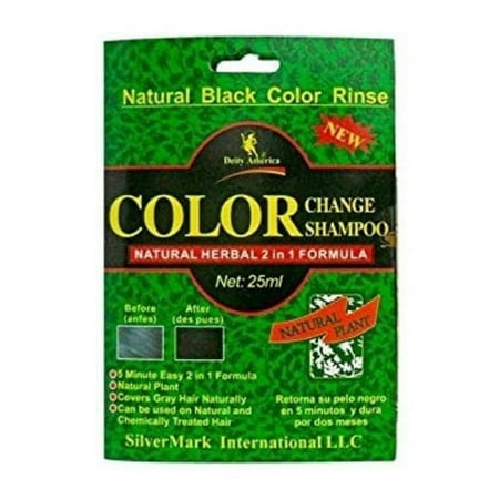 Deity Natural Herbal Color Change Hair Shampoo Packet, Black, 1 Ea, 6 Pack