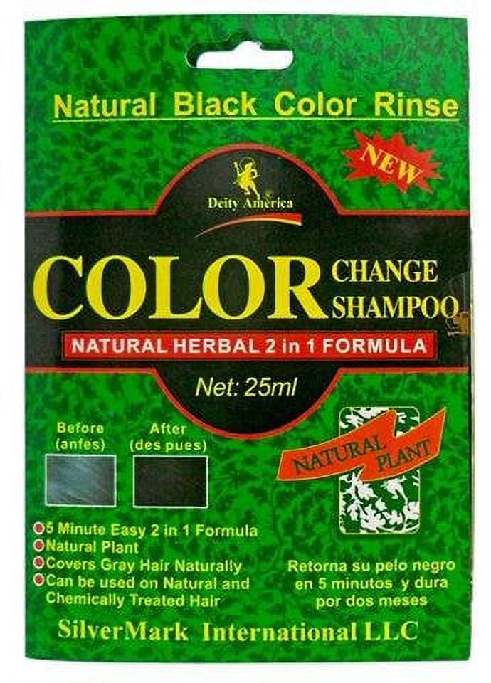 Deity Natural Herbal Color Change Hair Shampoo Packet, Black, 1 Ea