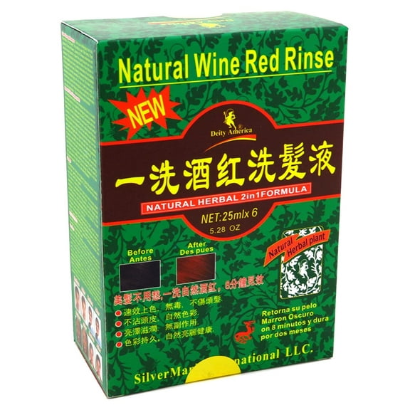 Deity Shampoo Color Change Kit, Natural Herbal 2 IN 1, Wine Red, 5.28 Oz